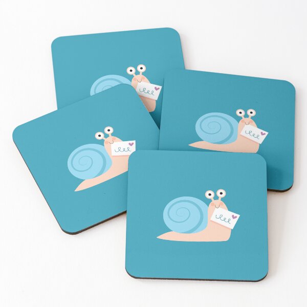 Item preview, Blue snail mail designed and sold by Petits Pixels.