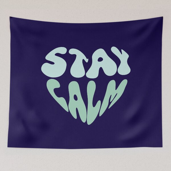 Item preview, Stay Calm Groovy Typography Design | Retro 70s Aesthetic Boho Quote Art designed and sold by typoinspired.