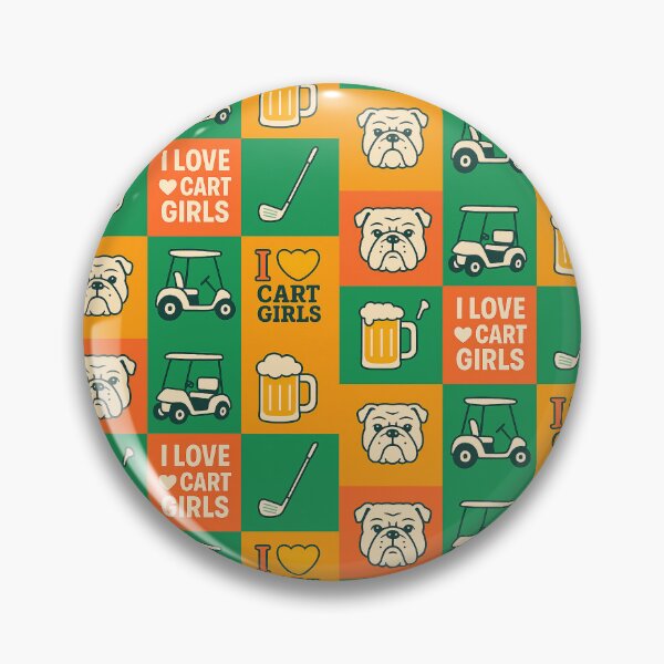 Item preview, Beer, Bulldogs & Cart Girls – Funny Golf Grid Pattern designed and sold by Madds99.