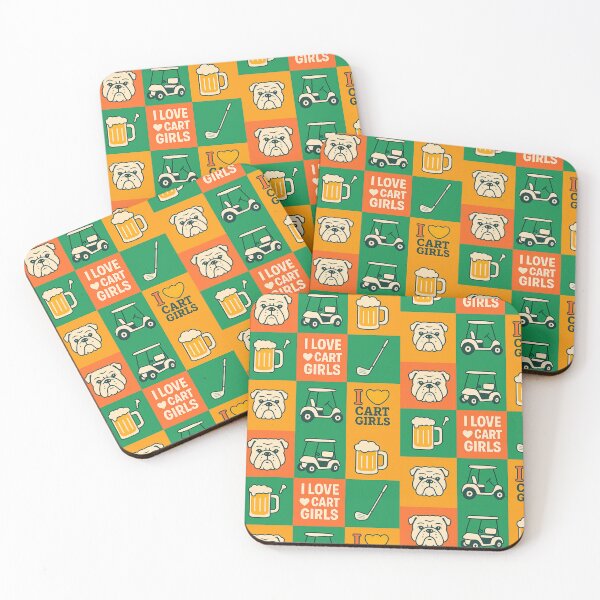 Item preview, Beer, Bulldogs & Cart Girls – Funny Golf Grid Pattern designed and sold by Madds99.