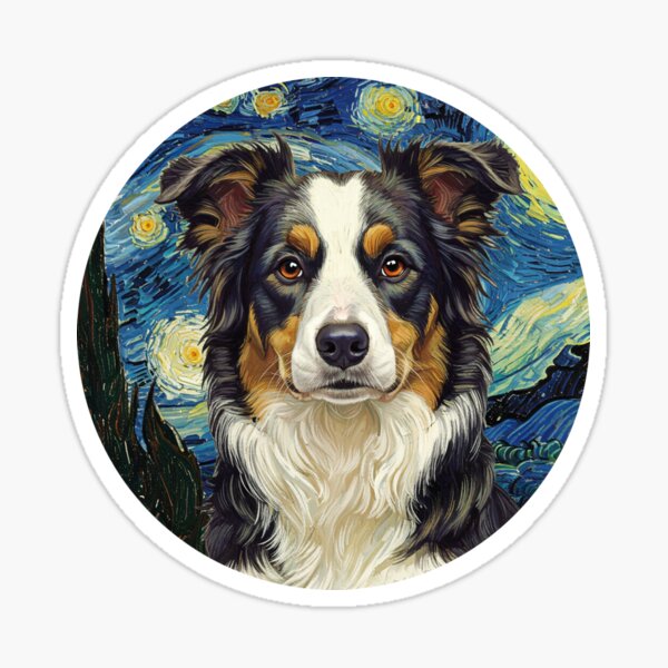 Aperçu de l'œuvre Border Collie à la Van Gogh créée et vendue par barbastyle.