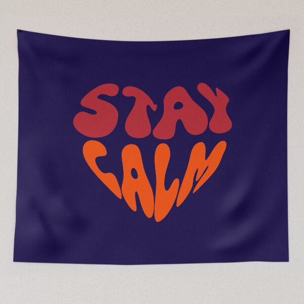 Item preview, Stay Calm Groovy Typography Design | Retro 70s Aesthetic Boho Quote Art designed and sold by typoinspired.