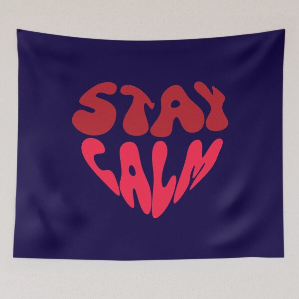 Item preview, Stay Calm Groovy Typography Design | Retro 70s Aesthetic Boho Quote Art designed and sold by typoinspired.