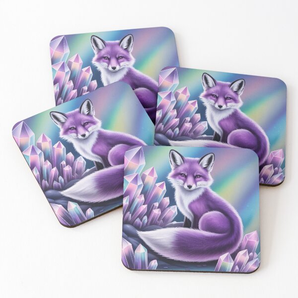 Item preview, Purple Fox Crystal Cave Fantasy Animal Art designed and sold by Parkerzz.