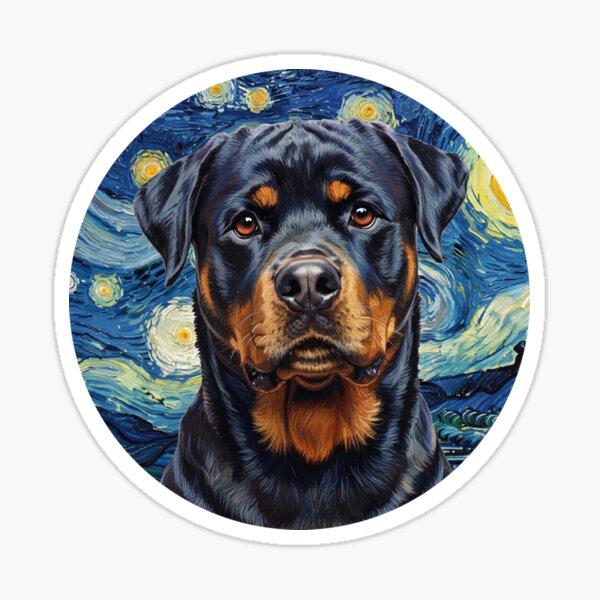 Aperçu de l'œuvre Rottweiler à la Van Gogh créée et vendue par barbastyle.