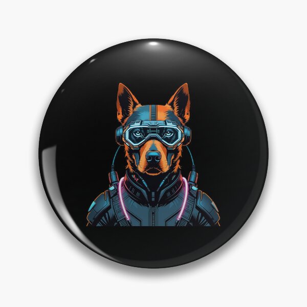 Item preview, Cyberpunk Tech Dog Illustration designed and sold by Color Drift.