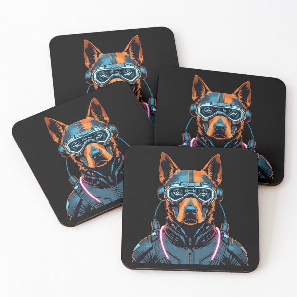Item preview, Cyberpunk Tech Dog Illustration designed and sold by Color Drift.
