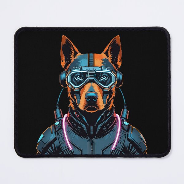 Item preview, Cyberpunk Tech Dog Illustration designed and sold by Color Drift.