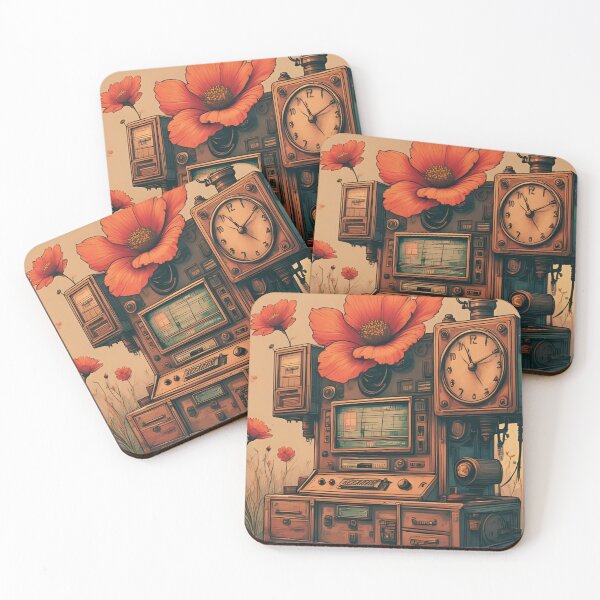 Item preview, "Forgotten Frequencies" Steampunk clock design.  designed and sold by coolcomonshirts.