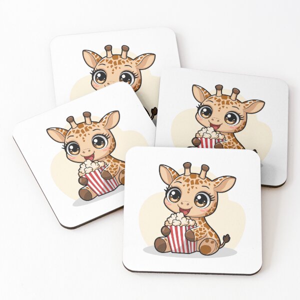 Item preview, giraffe eating popcorn designed and sold by Eternalski.