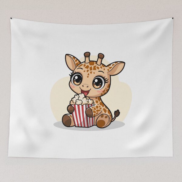 Item preview, giraffe eating popcorn designed and sold by Eternalski.