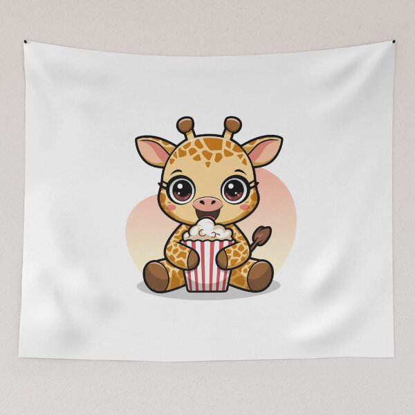Item preview, giraffe eating popcorn designed and sold by Eternalski.