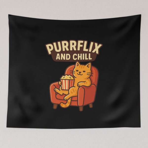 Item preview, Purrflix and Chill – Funny Cat Lover Design designed and sold by ALITOPRINCE.