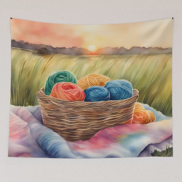 Item preview, Basket of Yarn in Nature designed and sold by CalmnessbyChoice.