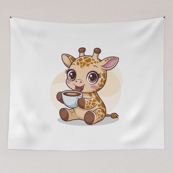 Item preview, giraffe with coffee designed and sold by Eternalski.