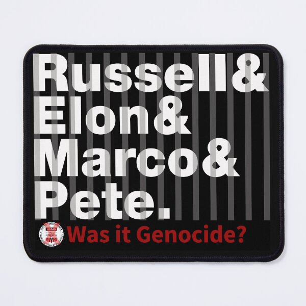 Item preview, USAID Was it Genocide 2025: Who did it (First names, white on black, behind bars) designed and sold by Personnel is Politics.