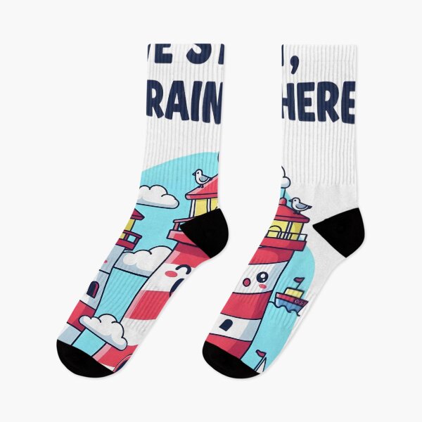 Item preview, We Stay Lit No Brain Rot Here Cute Kawaii Lighthouse Positive Vibes Art designed and sold by AnnDesignStudio.