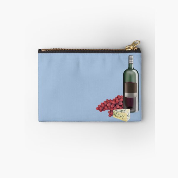 Item preview, Elegant still life with wine bottle, mold cheese piece and red grapes designed and sold by katecheerycake.