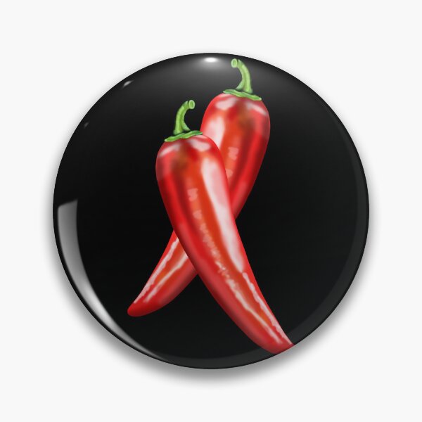 Item preview, Crossed hot chili peppers with green stem in realistic look designed and sold by katecheerycake.