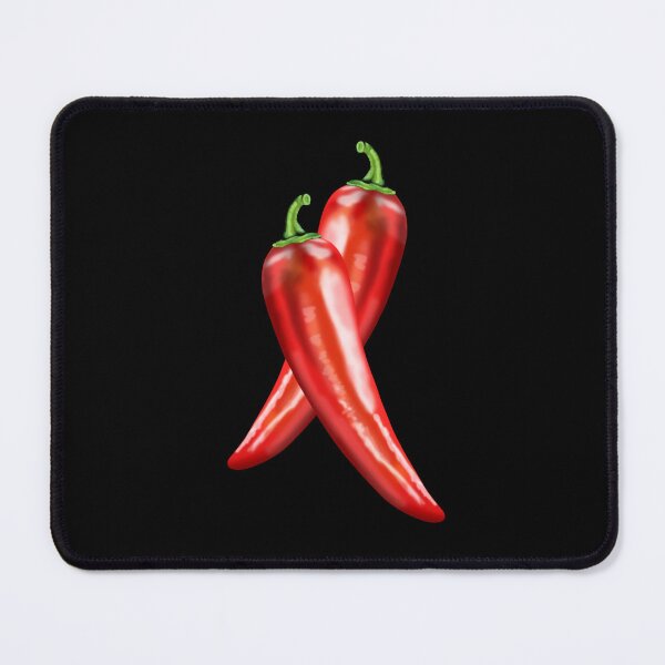 Item preview, Crossed hot chili peppers with green stem in realistic look designed and sold by katecheerycake.