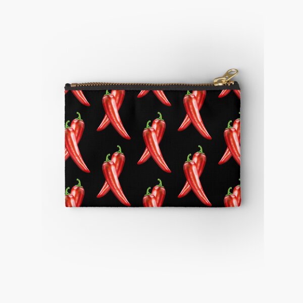 Item preview, Crossed hot chili peppers with green stem in realistic look designed and sold by katecheerycake.