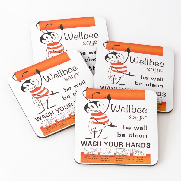 Item preview, Vintage Wellbee Handwashing Funny Retro Hygiene Design designed and sold by SandyMDesigns.