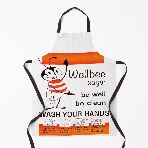 Item preview, Vintage Wellbee Handwashing Funny Retro Hygiene Design designed and sold by SandyMDesigns.
