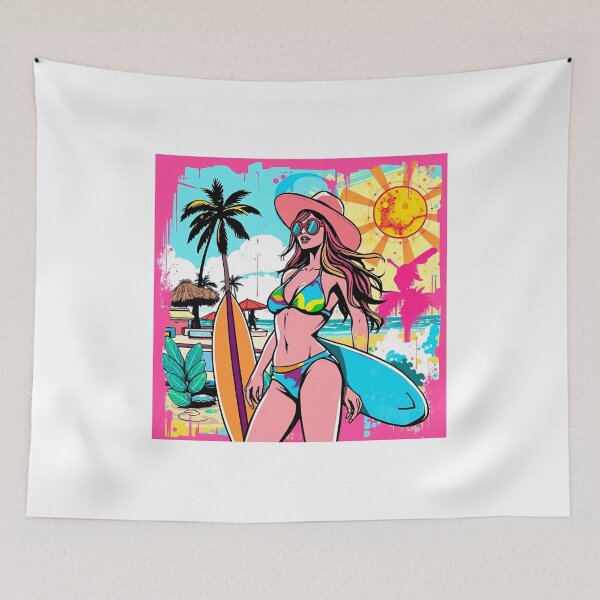 Item preview, Graffiti style art of female surfers  designed and sold by Emo-Devil.