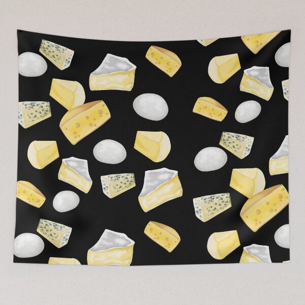 Item preview, Detailed composition of various cheeses – perfect for culinary themes designed and sold by katecheerycake.