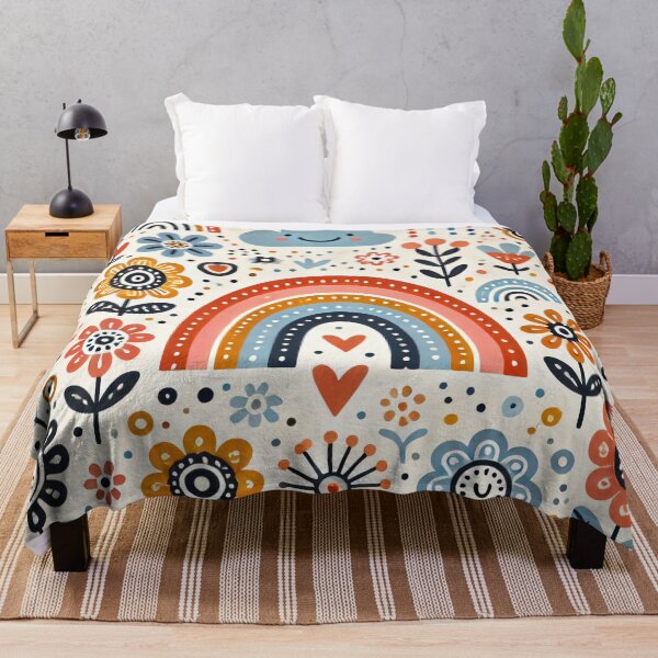 Item preview, Whimsical Floral Rainbow - Cheerful Scandinavian Folk Art by heidiannemorris © designed and sold by FOLK ART FUSION by heidiannemorris.