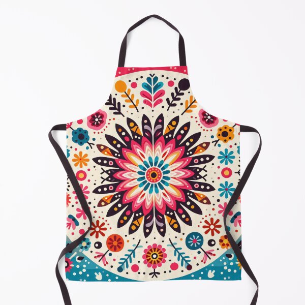Item preview, Bold Floral Burst Mandala - Energetic Scandinavian Folk Art by heidiannemorris © designed and sold by FOLK ART FUSION by heidiannemorris.