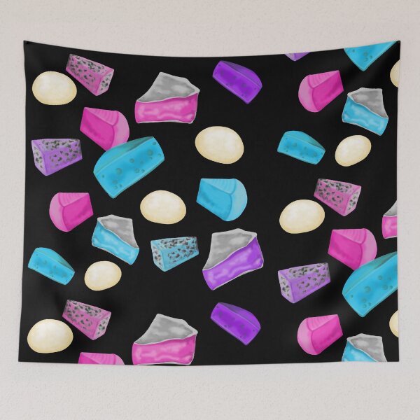 Item preview, Colorful cheese pieces with varied shapes and textures – ideal for creative designs designed and sold by katecheerycake.