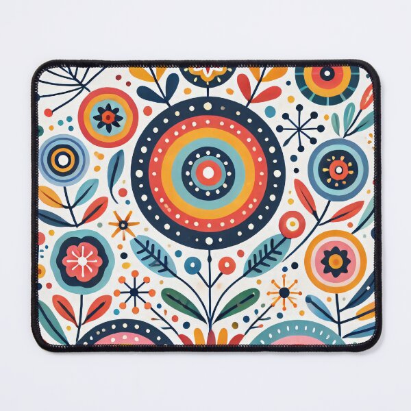 Item preview, Vibrant Folk Flower Mandala - Ornate Scandinavian Folk Art by heidiannemorris © designed and sold by FOLK ART FUSION by heidiannemorris.