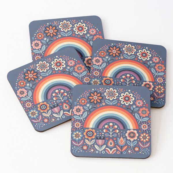 Item preview, Midnight Garden Rainbow - Dreamy Scandinavian Folk Art by heidiannemorris © designed and sold by FOLK ART FUSION by heidiannemorris.