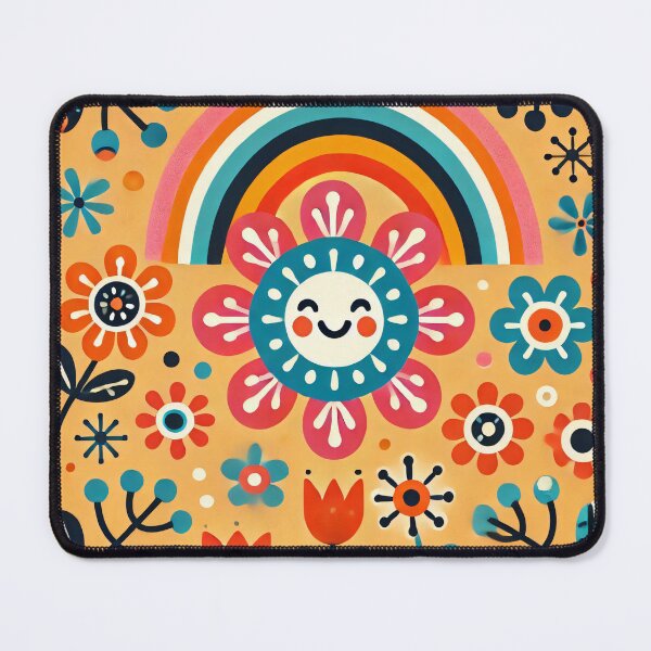 Item preview, Radiant Smiling Sun Rainbow - Playful Scandinavian Folk Art by heidiannemorris © designed and sold by FOLK ART FUSION by heidiannemorris.