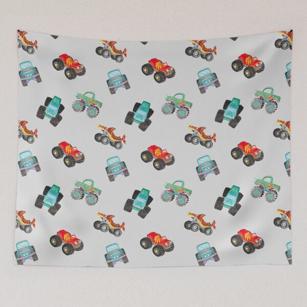 Item preview, Monster Trucks Gray designed and sold by SamAnnDesigns.