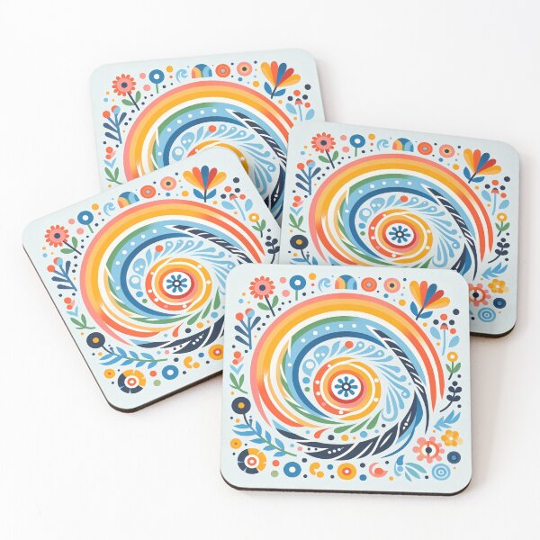 Item preview, Swirling Floral Vortex - Dynamic Scandinavian Folk Art by heidiannemorris © designed and sold by FOLK ART FUSION by heidiannemorris.
