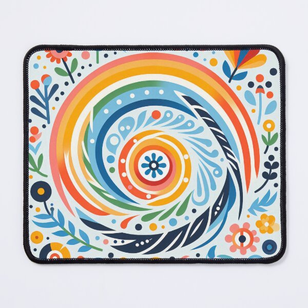 Item preview, Swirling Floral Vortex - Dynamic Scandinavian Folk Art by heidiannemorris © designed and sold by FOLK ART FUSION by heidiannemorris.