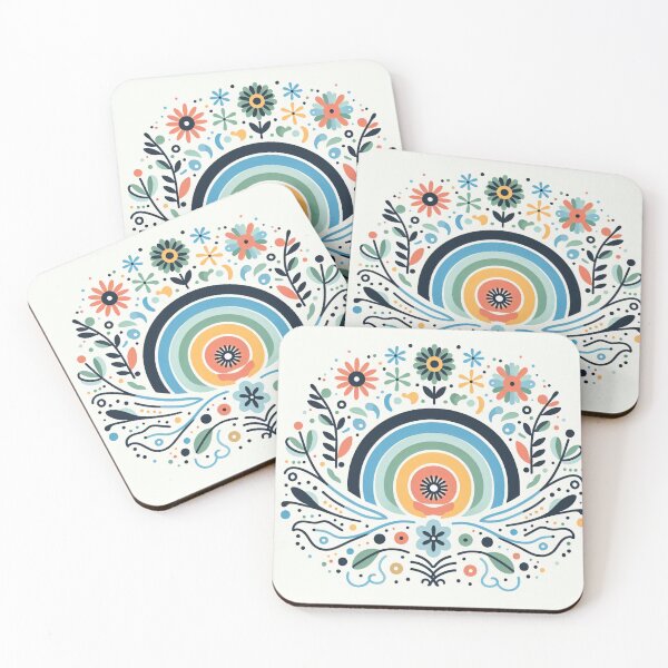 Item preview, Arched Bloom Arrangement - Elegant Scandinavian Folk Art by heidiannemorris © designed and sold by FOLK ART FUSION by heidiannemorris.
