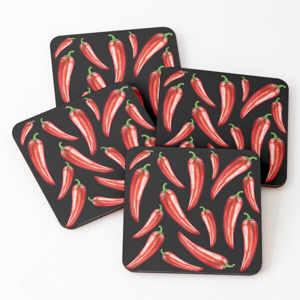 Item preview, Chili peppers in a lifelike appearance with a green stem designed and sold by katecheerycake.