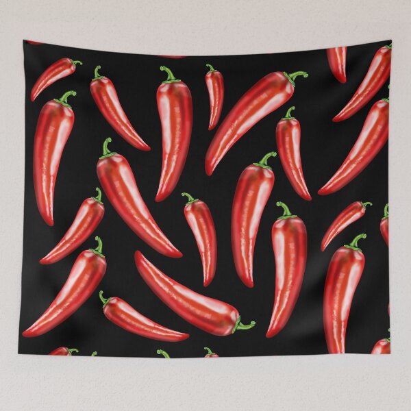 Item preview, Chili peppers in a lifelike appearance with a green stem designed and sold by katecheerycake.