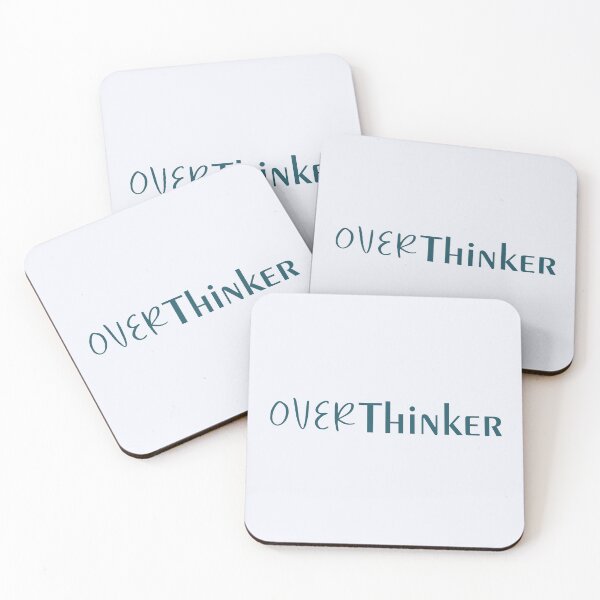 Item preview, Thoughtful Creative "OVERthinker" Blue Quote Print Design designed and sold by StarryStarrySky.