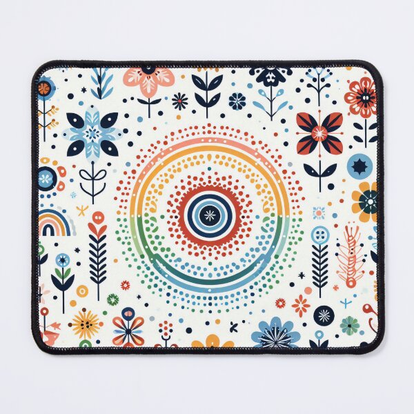 Item preview, Symmetrical Floral Display - Harmonious Scandinavian Folk Art by heidiannemorris © designed and sold by FOLK ART FUSION by heidiannemorris.