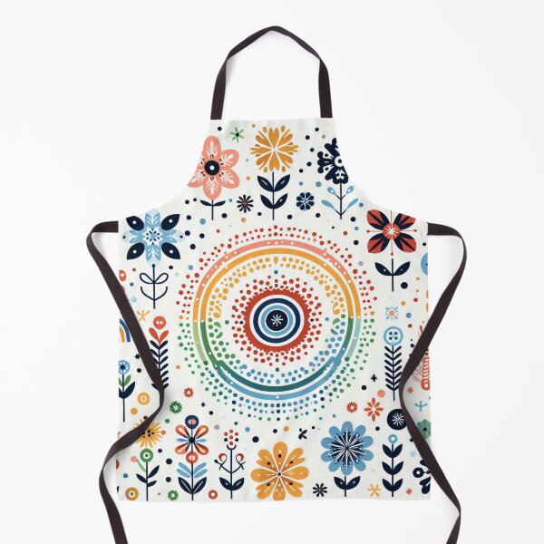 Item preview, Symmetrical Floral Display - Harmonious Scandinavian Folk Art by heidiannemorris © designed and sold by FOLK ART FUSION by heidiannemorris.