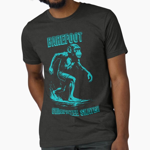 Item preview, Barefoot Surfing Chimpanzee Turquoise Art designed and sold by MN Designer.