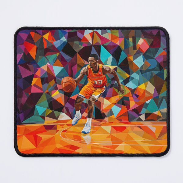 Item preview, Point guard making a pass amidst geometric patterns Active Outdoors Inspired Art designed and sold by CDC40.