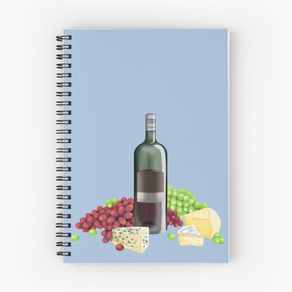 Item preview, Harmonious composition of wine bottle, cheese and grapes designed and sold by katecheerycake.