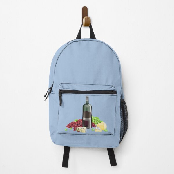 Item preview, Harmonious composition of wine bottle, cheese and grapes designed and sold by katecheerycake.