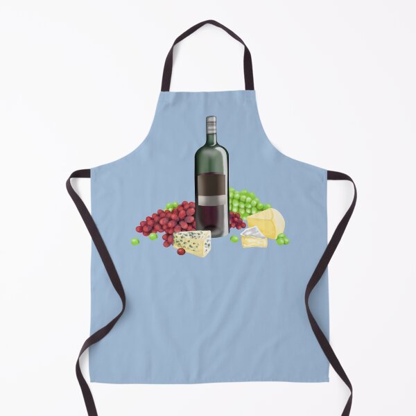 Item preview, Harmonious composition of wine bottle, cheese and grapes designed and sold by katecheerycake.