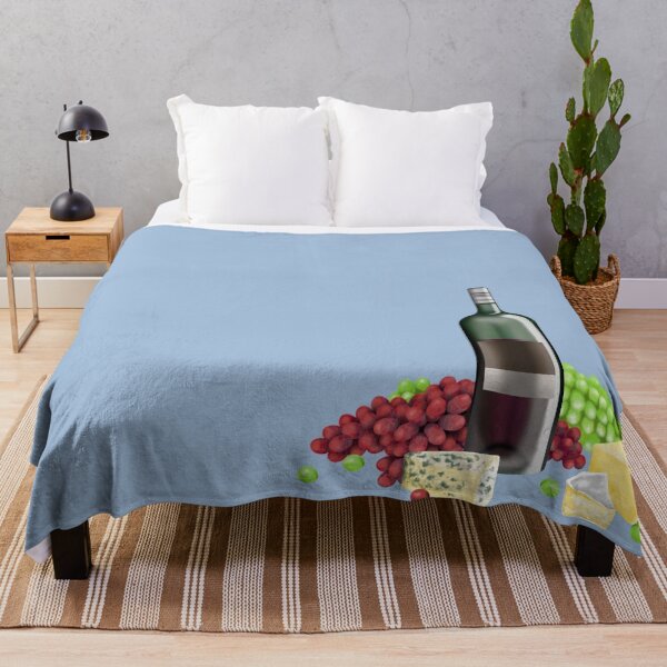 Item preview, Harmonious composition of wine bottle, cheese and grapes designed and sold by katecheerycake.